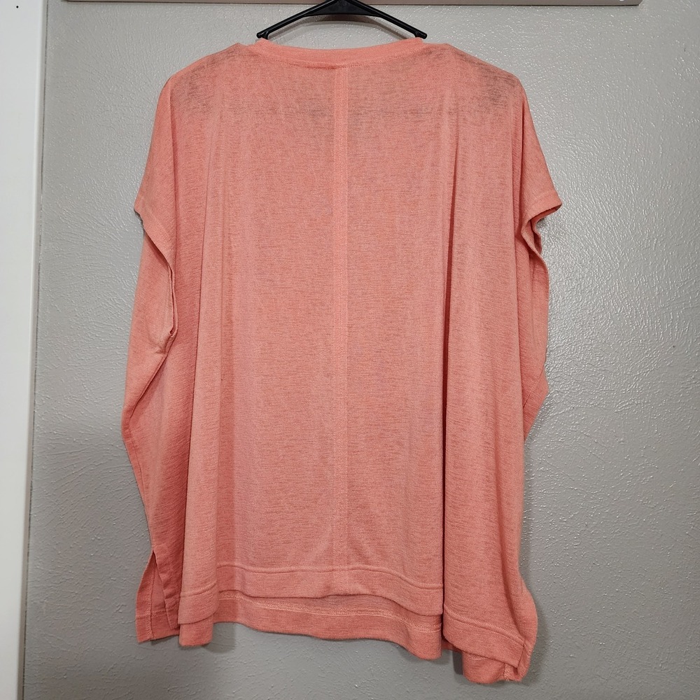 Athleta Top Womens 1X Pink Release Tee Slouchy Resort wear Beachy Coastal Travel - Picture 2 of 7
